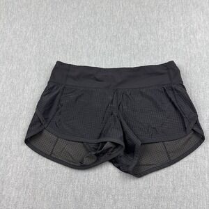 Lululemon Shorts Womens 4 Black Speed Up Lined Mesh Running Gym Athletic 3"